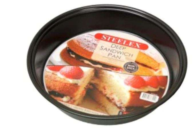 Round Sandwich Tin N/s Steelex 24.5x4cm