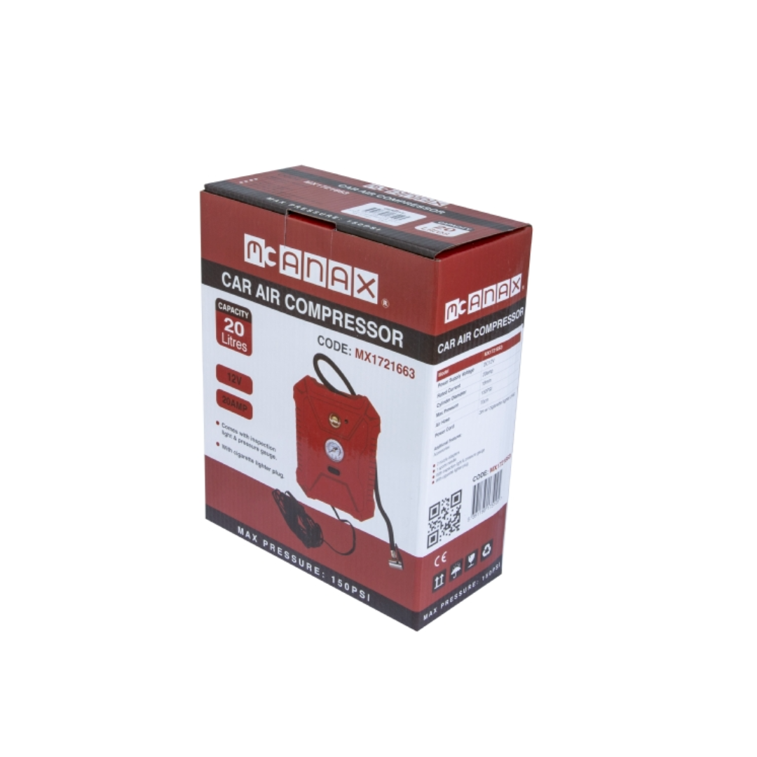 MCANAX Mini 12v 20L/min Air Compressor Kit