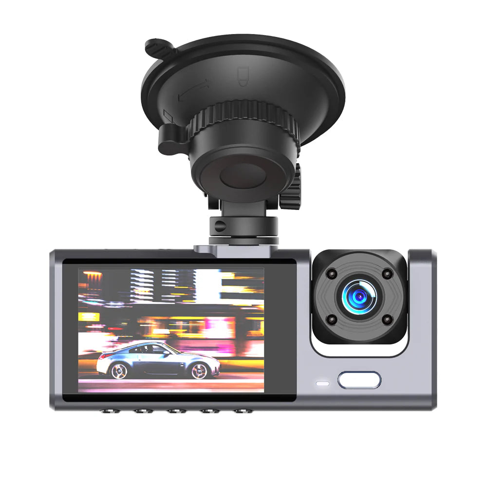 XO Black XJ03 Tri Dash Cam Front Rear & Reg Cam